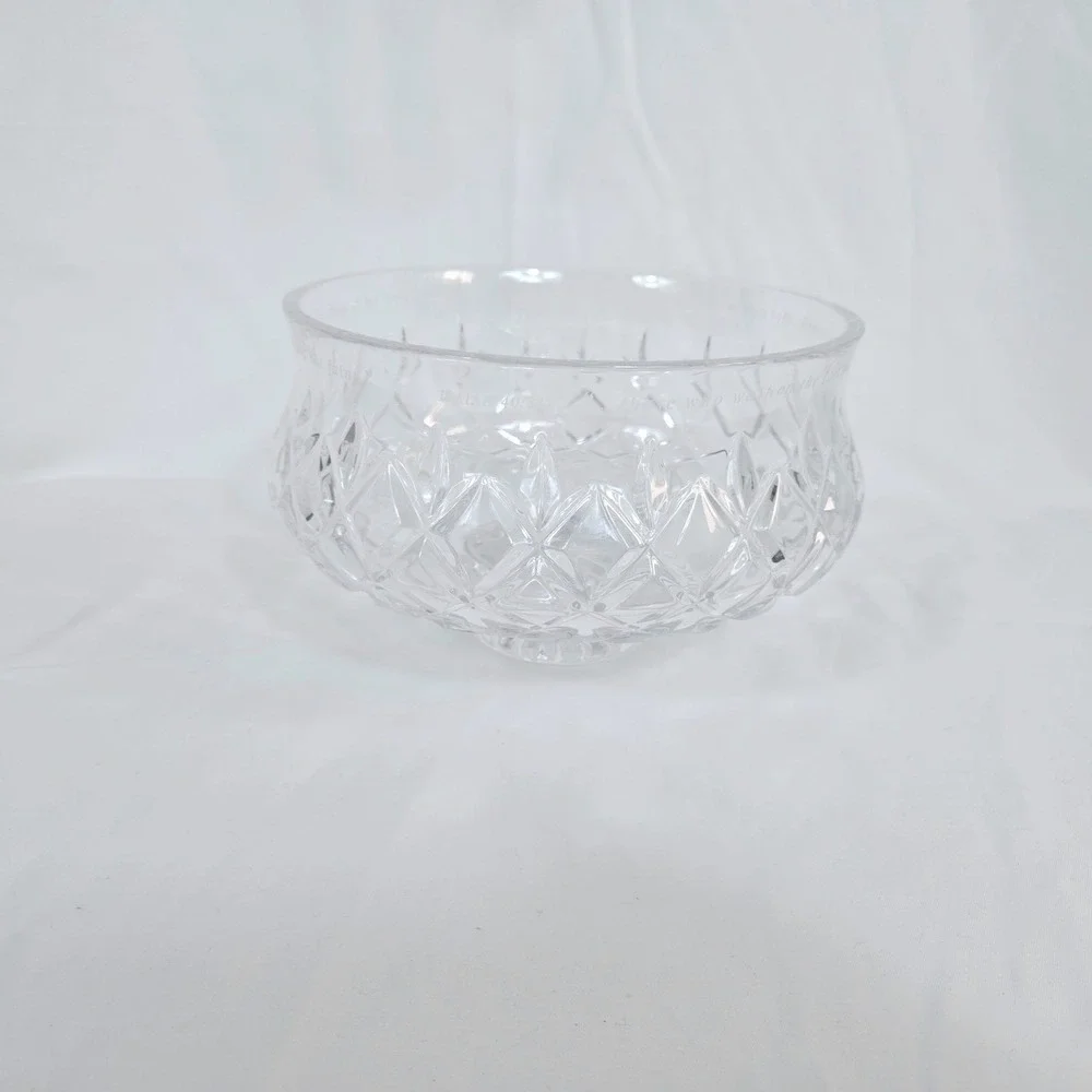 Hour Of Power Engraved Isaiah 40:31 Crystal Bowl NEW Vtg Crystal Cathedral 2000s